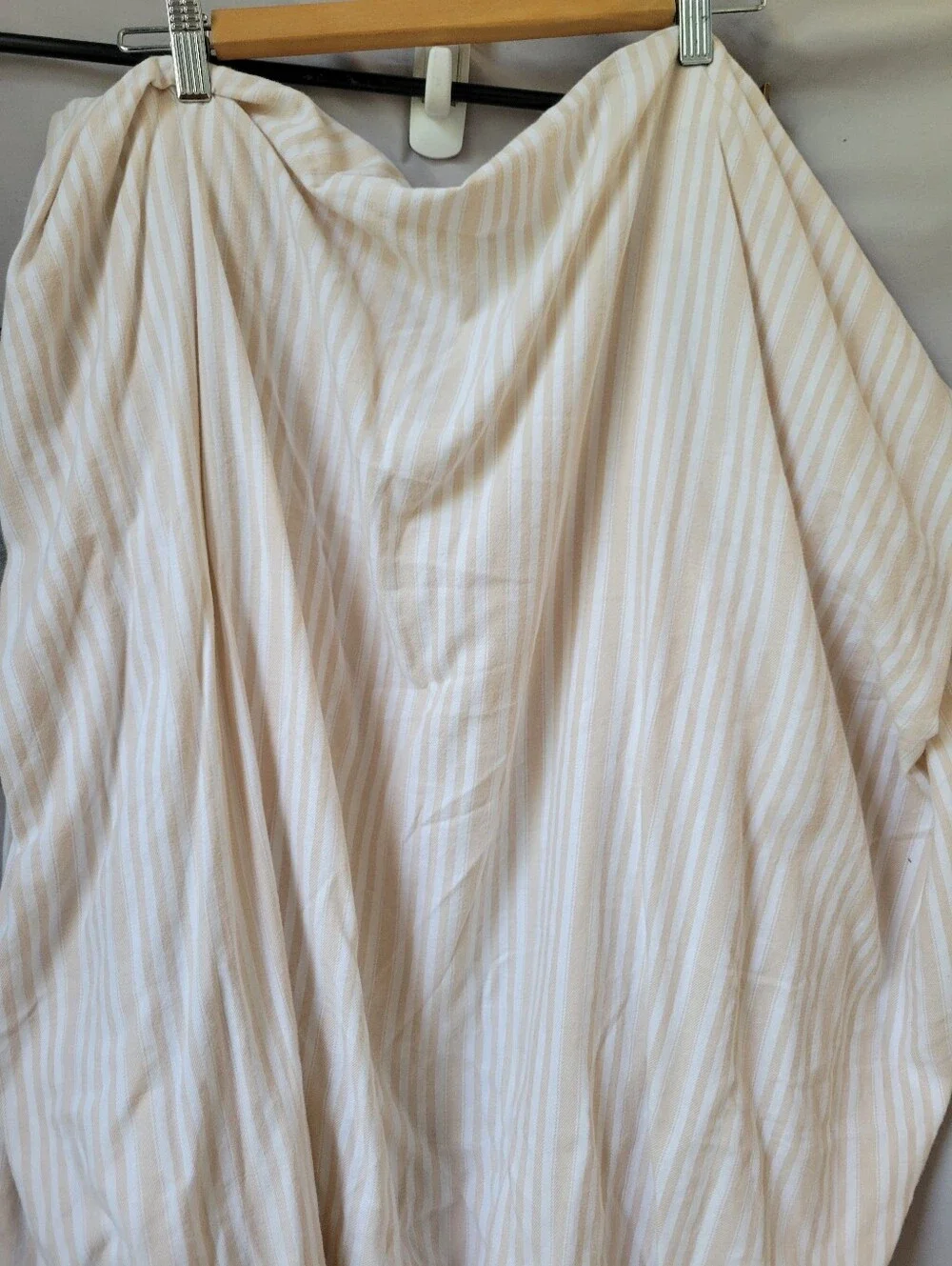 Lauren Ralph Lauren Queen Fitted Sheet Striped Tan White